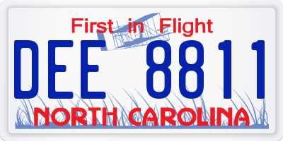 NC license plate DEE8811