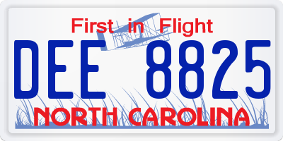 NC license plate DEE8825