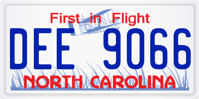 NC license plate DEE9066