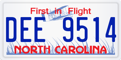 NC license plate DEE9514
