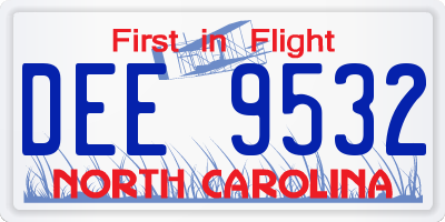 NC license plate DEE9532