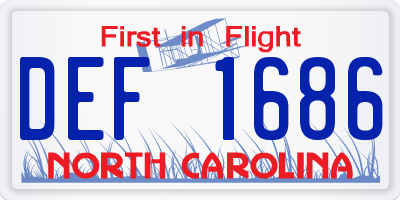 NC license plate DEF1686