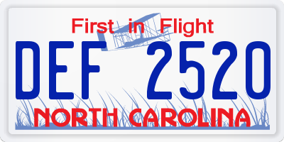 NC license plate DEF2520