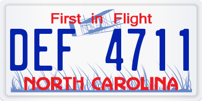 NC license plate DEF4711