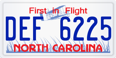 NC license plate DEF6225