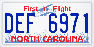 NC license plate DEF6971