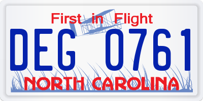 NC license plate DEG0761