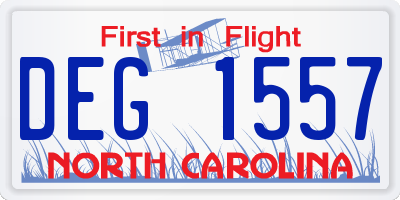 NC license plate DEG1557