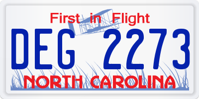 NC license plate DEG2273