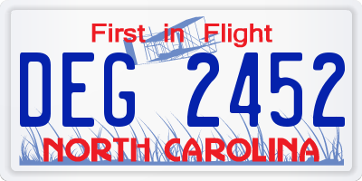 NC license plate DEG2452