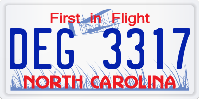 NC license plate DEG3317