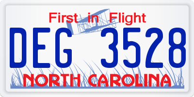 NC license plate DEG3528
