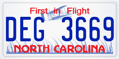 NC license plate DEG3669
