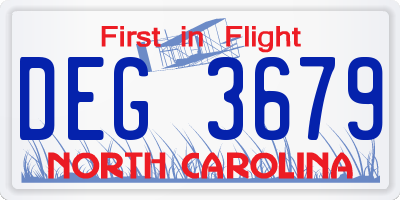 NC license plate DEG3679