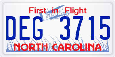 NC license plate DEG3715