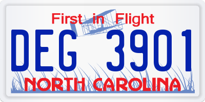 NC license plate DEG3901