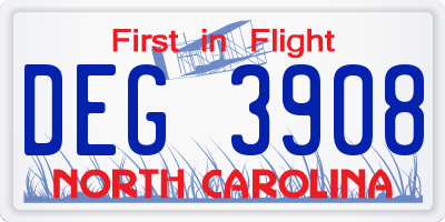 NC license plate DEG3908