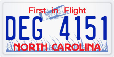 NC license plate DEG4151
