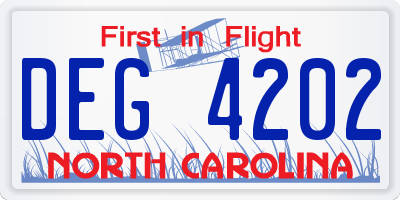 NC license plate DEG4202
