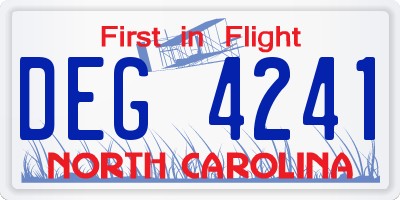 NC license plate DEG4241