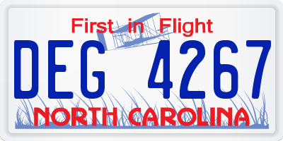NC license plate DEG4267