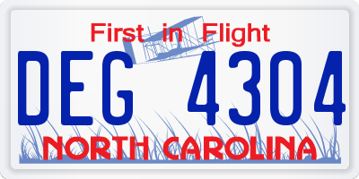 NC license plate DEG4304