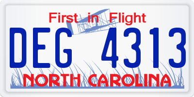 NC license plate DEG4313