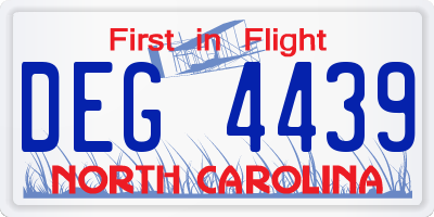 NC license plate DEG4439