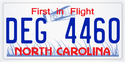 NC license plate DEG4460