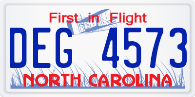 NC license plate DEG4573