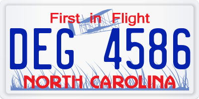 NC license plate DEG4586