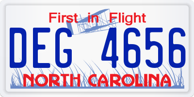NC license plate DEG4656