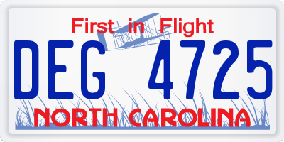 NC license plate DEG4725
