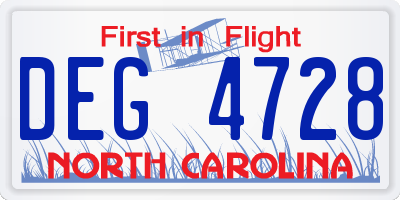 NC license plate DEG4728