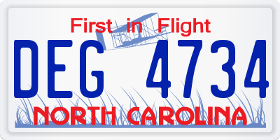 NC license plate DEG4734