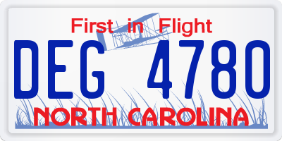 NC license plate DEG4780