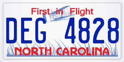 NC license plate DEG4828