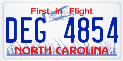 NC license plate DEG4854