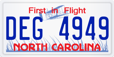 NC license plate DEG4949