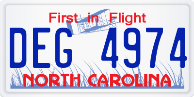 NC license plate DEG4974