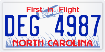 NC license plate DEG4987