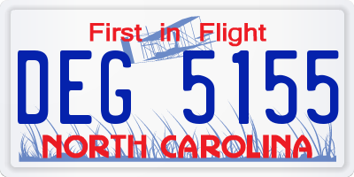 NC license plate DEG5155