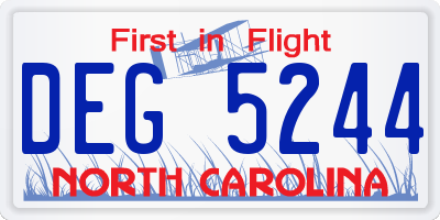 NC license plate DEG5244