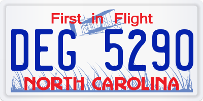 NC license plate DEG5290