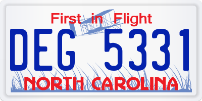 NC license plate DEG5331