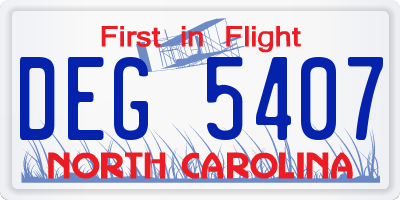 NC license plate DEG5407