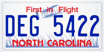 NC license plate DEG5422