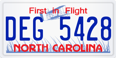 NC license plate DEG5428