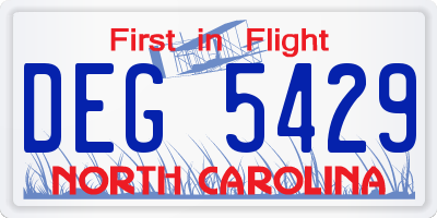 NC license plate DEG5429
