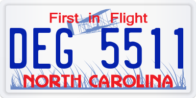 NC license plate DEG5511